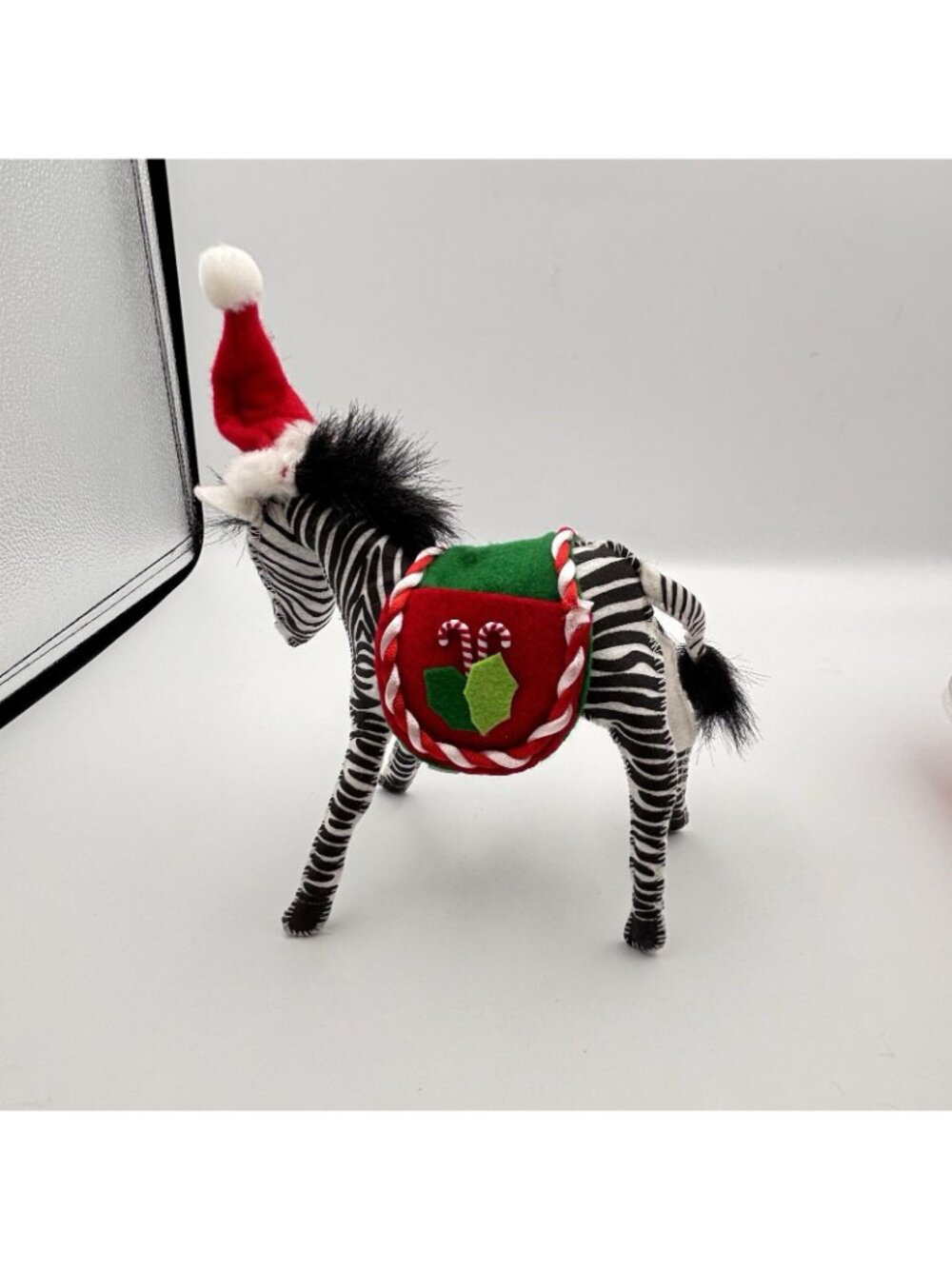 Annalee Dolls Christmas Zebra Candy Canes Santa Hat Plush Red Saddle Black 7” - Picture 6 of 12